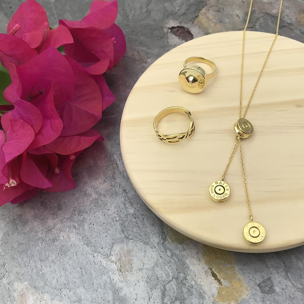Gold Bullet Cluster Necklace – Statement Y-Necklace