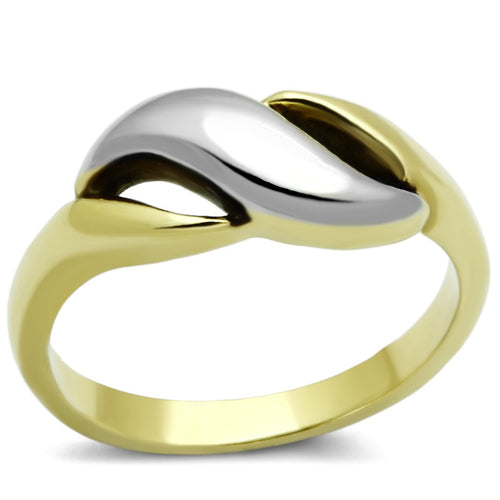 Two-Tone Gold & Silver Stainless Steel Ring – Minimalist Glow