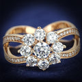 Rose Gold Sterling Silver Flower Ring – Soft Radiant Glow